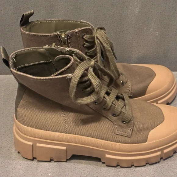 No Boundaries NoBo Combat Boots Women’s Size 8 Lace Up Zip Chunky Sole - Picture 4 of 7